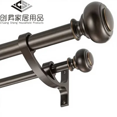 Wholesale Metal Heavy Curtain Rod with Bracket Modern Design Customizable Curtain Rod Set for Home Decor