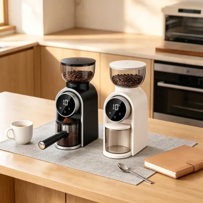 Cross-border Multi-voltage Stainless Steel Espresso Coffee Grinder 220V/110V Multi-plug Timed Touch Screen Grinding Machine 25g