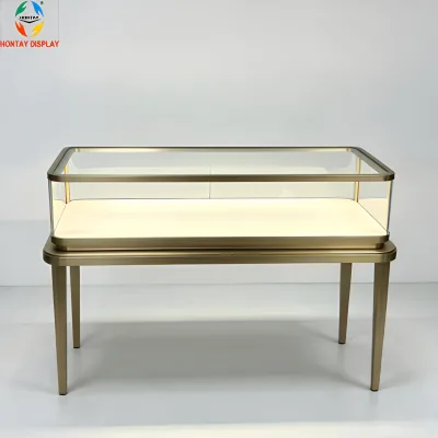 Professional Jewelry Shop Fitting Display Cabinet with Metal Frame and LED for Retail Boutique Store and Shopping Mall Furniture