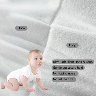 Tai Chi Magic Fabric Noiseless Hook Loop Tape Soft Fluff Fastener for Garment Underwear SportswearBaby Diaper Medical Textile