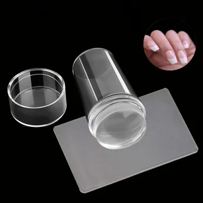 New Arrival 2.8cm Nail Art clear Jelly Stamp Complete Round Transparent Nail Jelly Stamper  Tools