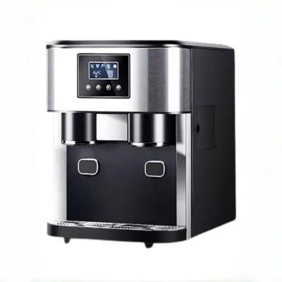 Ice Making Machine Small Milk Tea Shop Household 18kg Fully Automatic Ice Maker Broken Ice and Cold Water Three in One