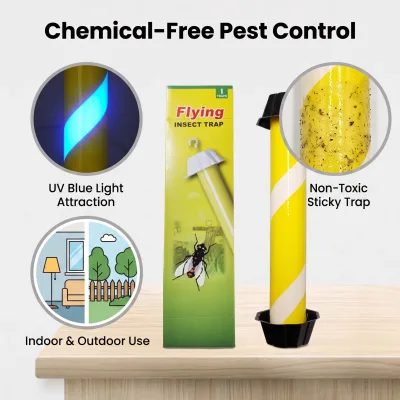Glow in Dark Fluorescent Sticky Insect Trap Non-Electric Reusable Fly Mosquito Moth Catcher Safe for Kitchen Kids & Pet Room