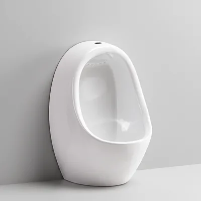 White Porcelain Wall Hung Urinal Flush Valve Manual for Supermarket Commercial Public Toilet Europe Middle East Asia