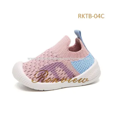 New design baby booties shoes made of fly knitted fabric and non slip hard sole 20-26#