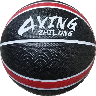 Fully customizable 12 pieces high rubber content Rubber basketball training black red size 7 white channel