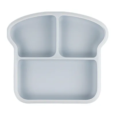 Hot Sale OEM/ODM BPA Free Food Grade Toast Shape Baby Feeding Baby Plate Silicone Baby Plate