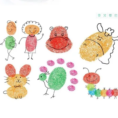 Water Based Ink Stamp Pad Toy Stamp Pad Craft Colorful Finger Ink Pad