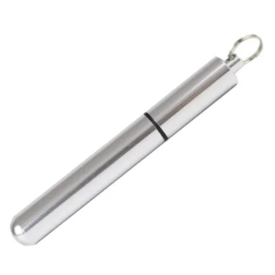 86*11mm Pocket Waterproof Custom Logo Toothpick Holder Metal Aluminum Alloy Mini Pill Case Keychain Cotton Swab Box