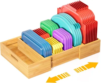 Bamboo Dish Drain Storage Rack Adjustable Dish Holder Suitable for Kitchen Countertop Large Capacity Drying Rack Dish Storage