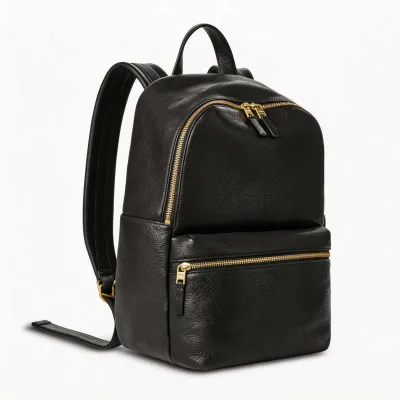 Custom Luxury Pebble PU Leather Backpack Gold Hardware Detailing Ladies Fashion Daily Backpack ODM Service for Shopify Seller