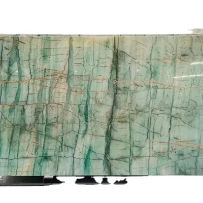 Green Quartzite Slab for Kitchen Countertop Stone Slab Decorate for Wall Beautiful Natural Color