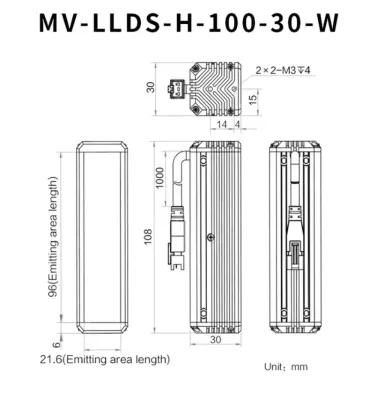 MV-LLDS-H-100-30-W Machine Vision Bar Light White LED Strip Light Source for Industrial Visual Inspection Automated Detection