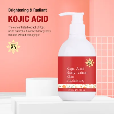 Customized Private Label Kojic Acid Lotion Remove Dark Spot Skin Whitening Brightening Kojic Acid Body Lotion with Spf