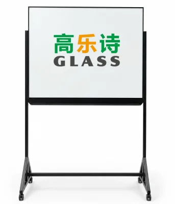OEM/ODM Custom Tempered Glass Whiteboard Heavy-Duty Iron Stand Full-Length Marker Tray 36x48'/ 48x74' Magnetic Mobile Board