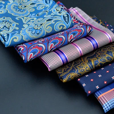 Men's Suit  Pocket Square Wholesale Small square  Polyester Handkerchief  Folding Jacquard 25cm*25 cm