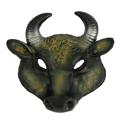 WOWEI Foam Bull Face Mask Costume Accessory Brown Cosplay Halloween Easter Carnival Party Mask