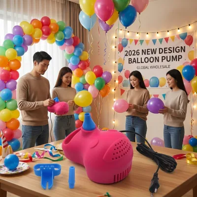 New Design Wholesale Electric Balloon Air Pump High Speed Inflator 110V/220V Festival Birthday Wedding Balloon Arch Decor 2026