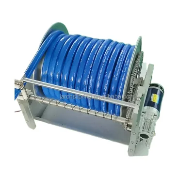 Heavy Duty Offshore  Marine Maritime Stainlsee Steel Motorized Hose Reels Mooring Rope Spring Driven System  Rewinder Cable Reel