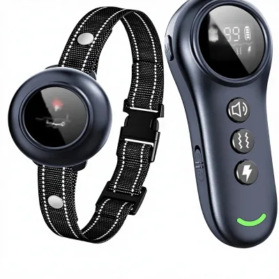 Smart Eco-Friendly Automatic Fashion Plastic Dog Training Collar 2 in 1 Anti-Bark Remote Control IPX7 Waterproof Rechargeable