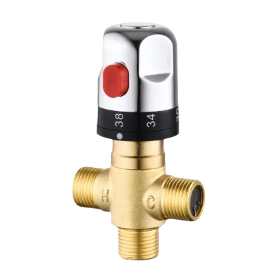 1/2"~1" Brass/Refined Copper/Electroplate Pure Copper Thermostatic Mixing Valve for Temperature Control