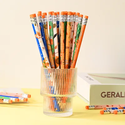 Thanksgiving Series Cute Wooden HB Black 2B Hardness Standard Drawing Pencils Eco-Friendly Easy Grip Children School Use Color