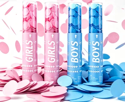 Wholesale 12inch Pink Blue Biodegradable Powder Baby Shower Party Poppers Paper Confetti Cannon Gender Reveal Confetti Cannon