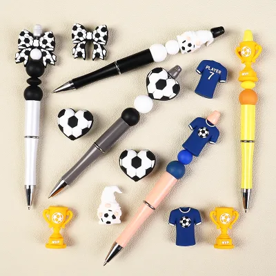 3D Football Focal Beads Cup, Jersey, Football Beaded Pen Toy
