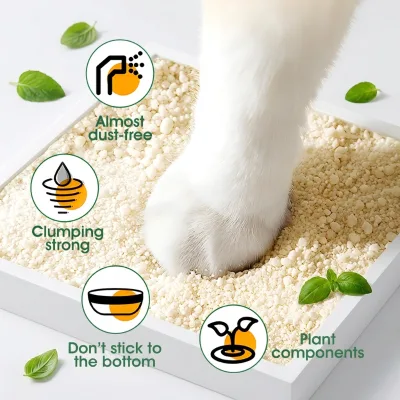 Source Factory Biodegradable Eco-Friendly Light Porous Cassava Cat Litter 2.5kg Irregular Shape
