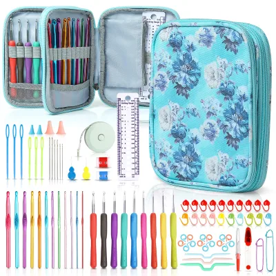 Crochet Kit for Beginners, 86-Piece Crochet Hooks Set, 9 Sizes with Ergonomic Soft Grip Crocheting Knitting