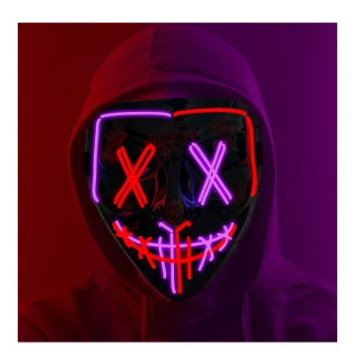 Neon Stitches Mask LED Wire Light up Costume Party Purge Halloween Cosplay Masks