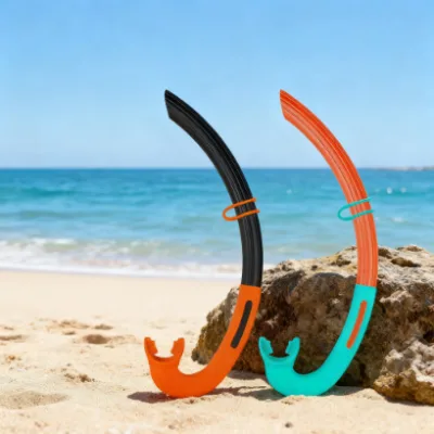 Adult Positive Buoyancy Anti-Choking Snorkeling Wet Snorkel for Freediving and Swimming Training Silicone Material