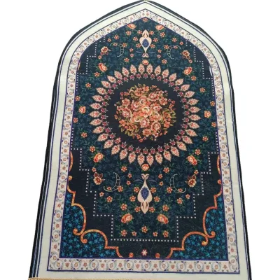 Soft Non-Slip Polyester Sejadah Embroidered Mosque Prayers Travel Inspired Turkish Design Islamic Praying Rug Carpet Padding