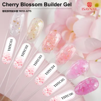 Private Label Wholesale Summer Flower Glitter Colors UV/LED Cherry Blossom Builder Nail Art Extension