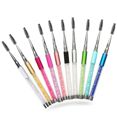 Wholesale Portable Diamond Mascara Brush with Colorful Crystals Eyebrow Makeup Tools for Eyelash Extension