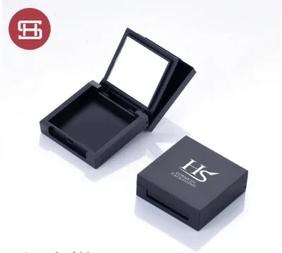 Premium Convenient Black Square Makeup Pressed Powder Foundation Container for Making up