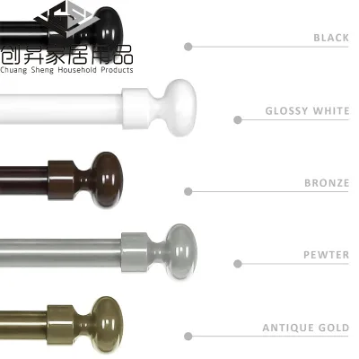 New Heavy Duty Curtain Rod Set with Oval Trim Head 5/8 "adjustable 28-48" Made in China