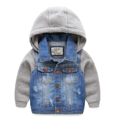 China Supplier Wholesale Denim Fabric Boy's Autumn Jeans Coat