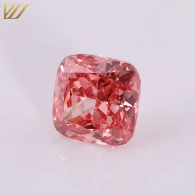 Gorgeous 2ct Weight Vivid pink Cushion Ideal Cut CVD Diamond for High Jewelry Making