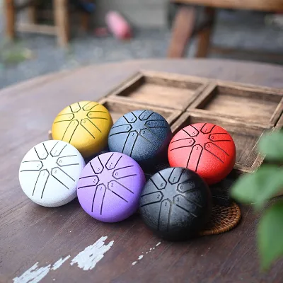 Artistic Expression Meets Sound Therapy Decorative Lotus Drum Colors 3 Inches 6 Notes Drums
