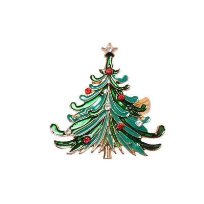 Hotel Western Restaurant Oil-Glossed Colorful Christmas Tree Napkin Clasp Cedar Napkin Ring Green Napkin Ring