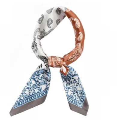 Satin Scarf Jacquard Fashion Custom 55*55cm Square Print Lady's Satin Scarf Wedding Bridal Accessory