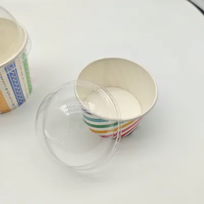PET Ice Cream Cup Lid Eco-Friendly Disposable Round Design