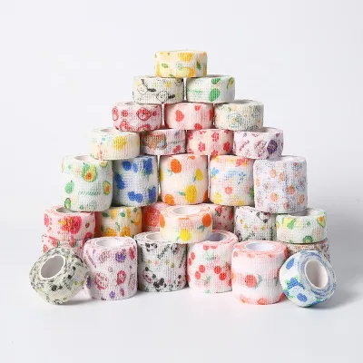 2.5cm*4.5m Cute Cartoon Non-Woven Cohesive Finger Bandage Self-adhesive for Fingers Joints Bandage