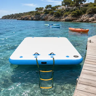 Inflatable Floating Dock with Premium Air Chamber Design for Lakes Rivers Beaches and Marine Recreation