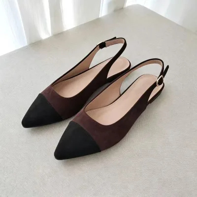 Small Fragrance Platform Heel Shoes New Summer Pointed-toe Flat One-strap Sandals