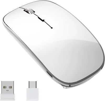 Electroplated Dual Mode Computer Mouse Rechargeable Silent Ergonomic Bluetooth Gaming Mouse Type-C USB Gaming Wireless Mouse