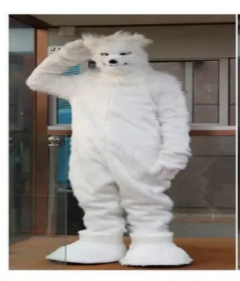 Funtoys Fierce White Wolf Mascot Costume for Adult Cartoon Animal Cosplay for Feast Party Game Advertising Performance Prop