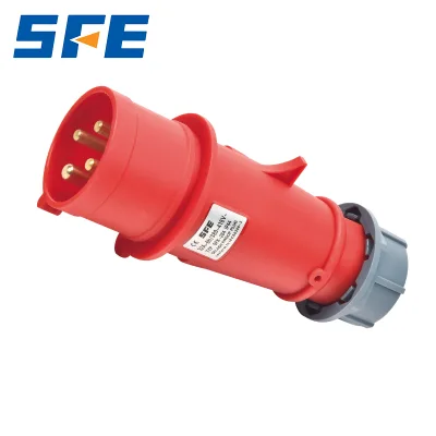 SFE Heavy Duty IP44 4Pin 32A 380V-415V Waterproof Copper Nylon Plug with Socket CE for Workshop Power Distribution Industrial