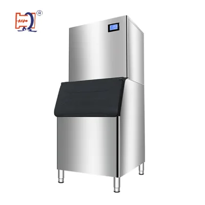 Queenwins Commercial Ice Machine Single Door R404A Automatic Defrost 1 Year Warranty Split Water Cooler Cube Big Block Ice Maker